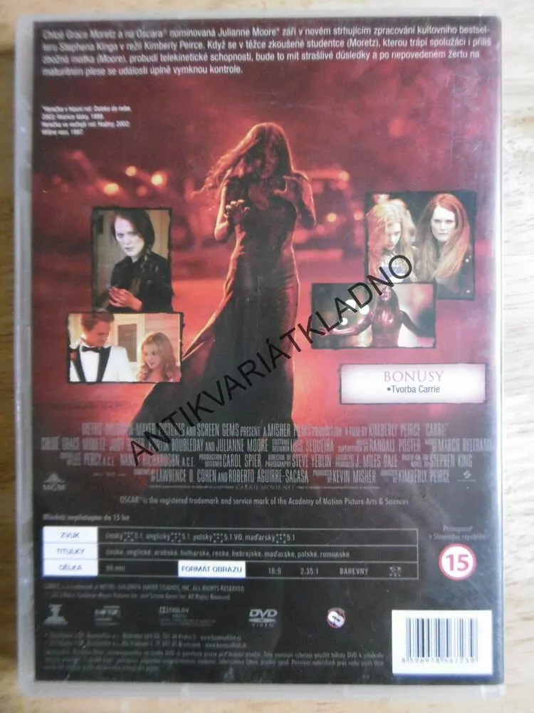 CARRIE, MORETZ,MOORE, HOROR, DVD FILM