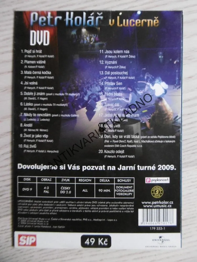 PETR KOLÁŘ V LUCERNĚ, DVD HUDBA