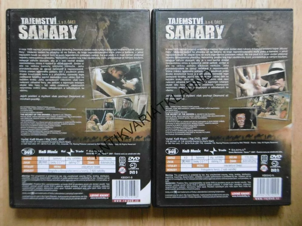 TAJEMSTVÍ SAHARY, 1-4, 2 DVD FILM , KINGSLEY,MACDOWELL,YORK