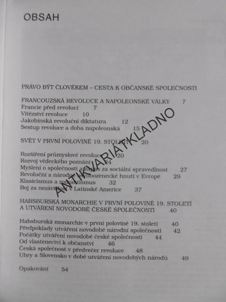 DĚJEPIS PRO ZÁKLADNÍ ŠKOLY, DĚJINY NOVOVĚKU 2. DÍL