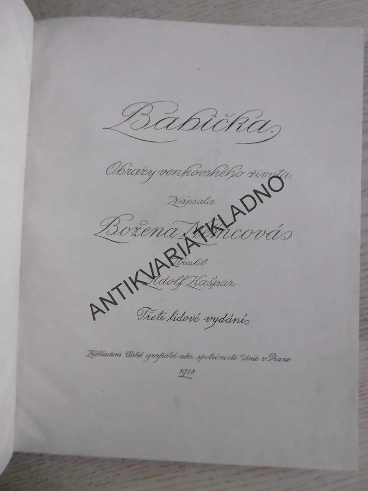 BABIČKA, BOŽENA NĚMCOVÁ, ADOLF KAŠPAR, **an