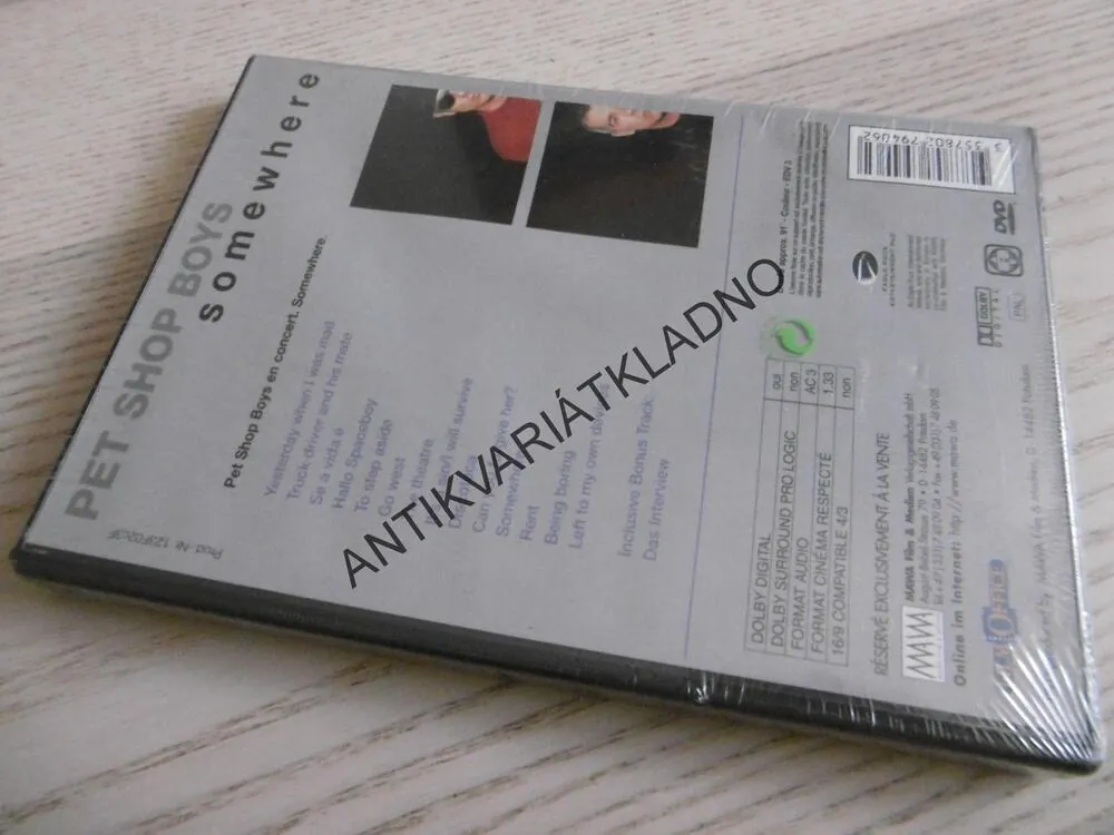 SOMEWHERE, PET SHOP BOYS IN CONCERT, DVD HUDBA