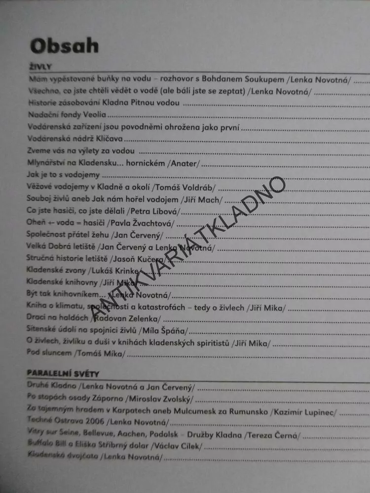 KLADNO ZÁPORNO 2., 2007, KULTURNÍ REVUE