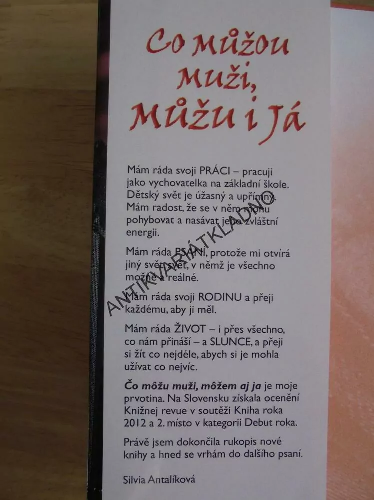 CO MŮŽOU MUŽI, MŮŽU I JÁ, SILVIA ANTALÍKOVÁ