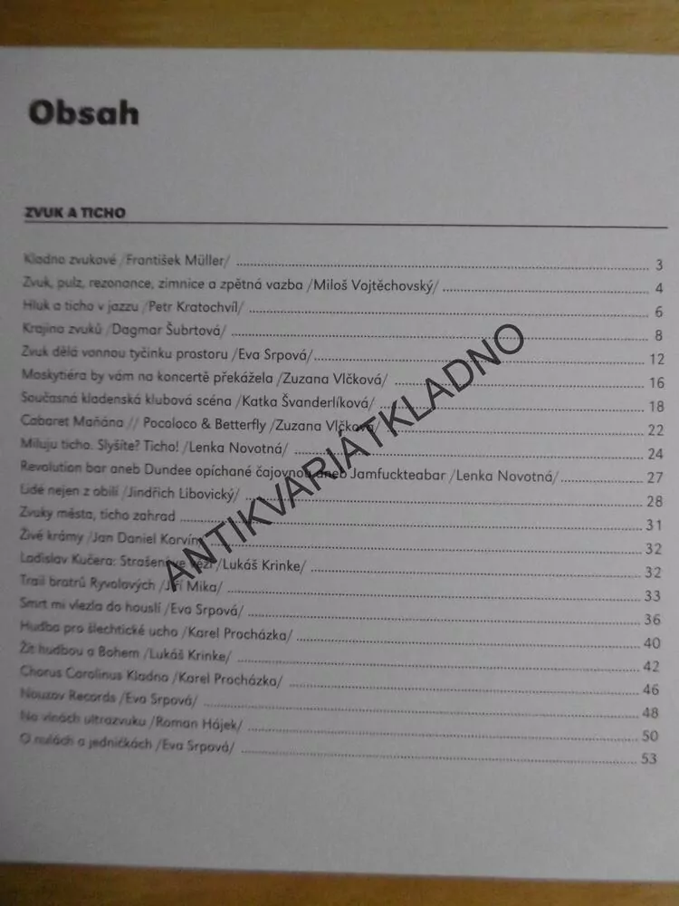 KLADNO ZÁPORNO 6., 2009, KULTURNÍ REVUE