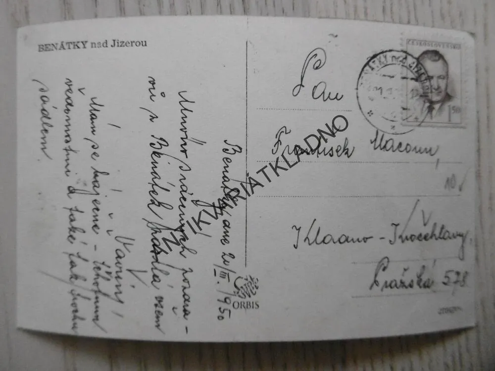 BENÁTKY NAD JIZEROU, 1950, ZÁMEK, ŘEKA JIZERA, MLADÁ BOLESLAV