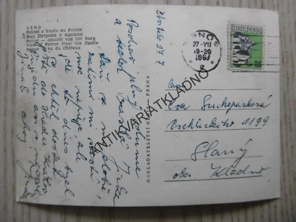 BRNO, POHLED Z HRADU NA PETROV, 1967