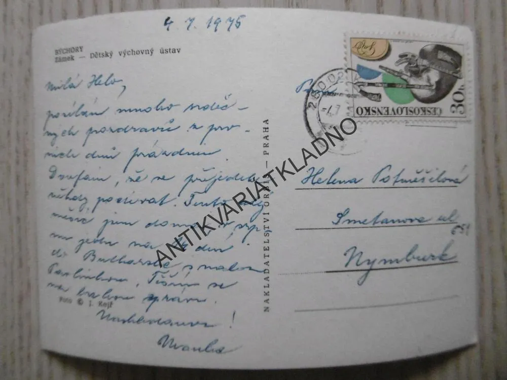 BÝCHORY, ZÁMEK, DĚTSKÝ VÝCHOVNÝ ÚSTAV, 1975, OKRES KOLÍN