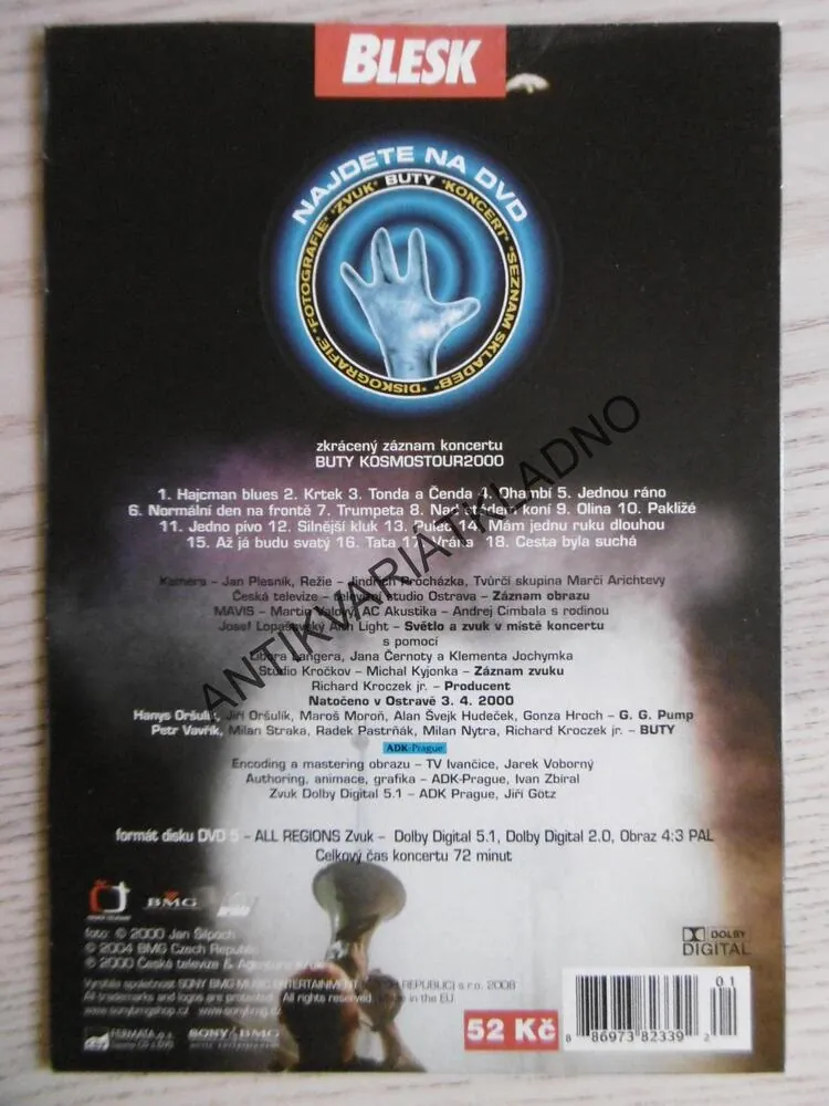 BUTY, KOSMOSTOUR 2000, DVD HUDBA