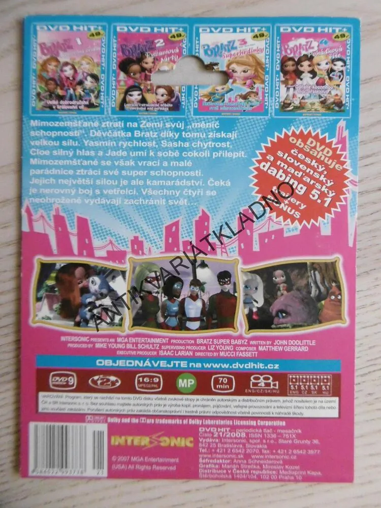 BRATZ 3, SUPERHRDINKY, DVD FILM 