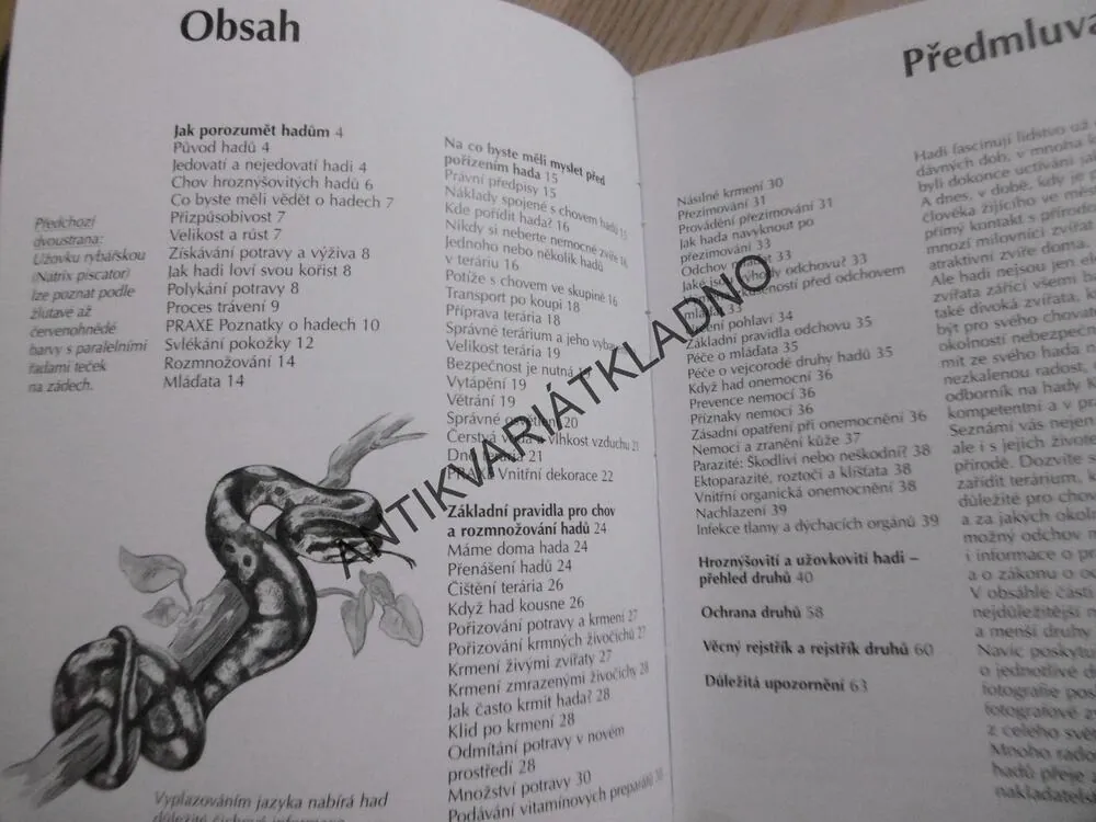 HADI, HROZNÝŠOVITÍ A UŽOVKOVITÍ HADI V TERÁRIU, KLAUS GRIEHL, **an