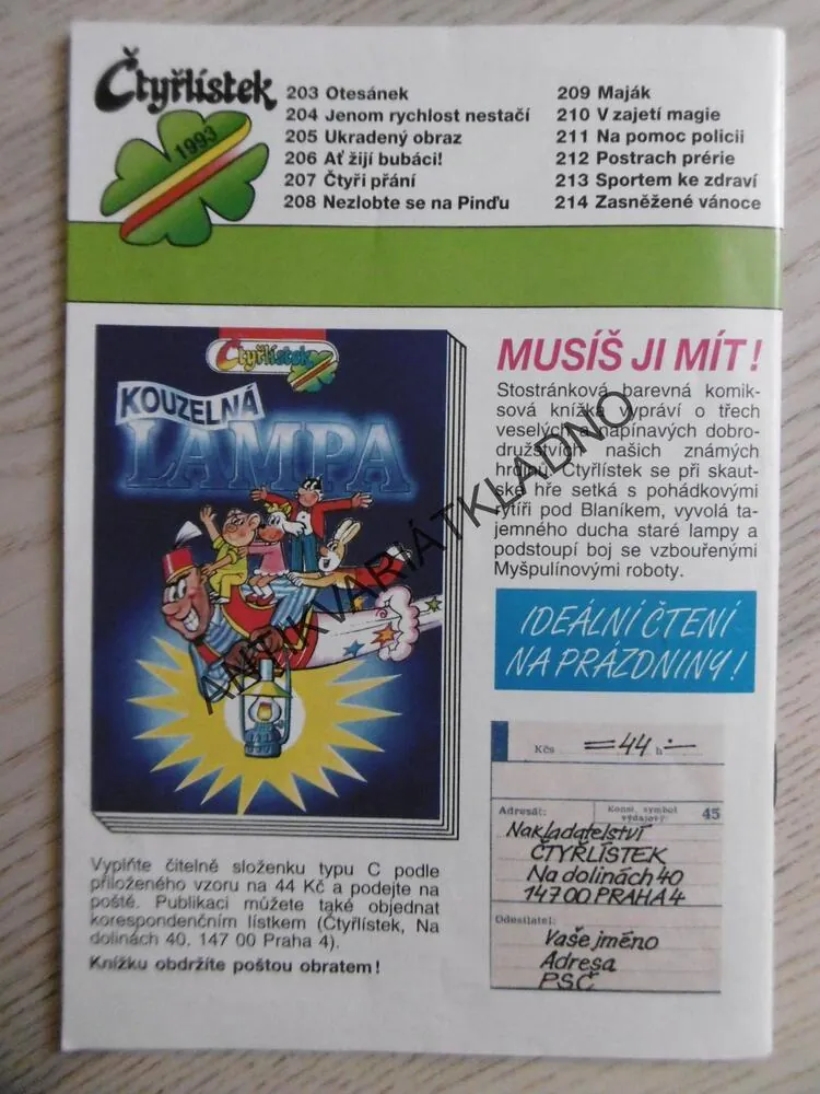 ČTYŘLÍSTEK 208 - NEZLOBTE SE NA PINĎU
