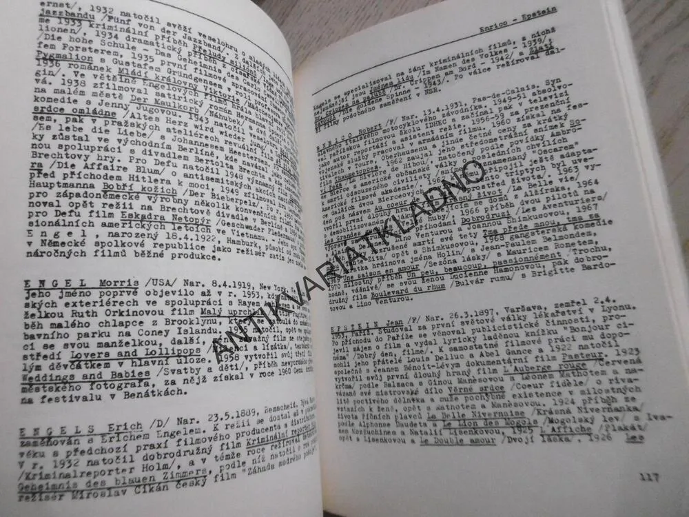 555 PROFILŮ ZAHRANIČNÍCH REŽISÉRU, 1-2., BROŽ, FRÍDA, **an