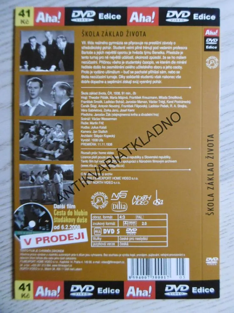 ŠKOLA ZÁKLAD ŽIVOTA, DVD FILM ČR