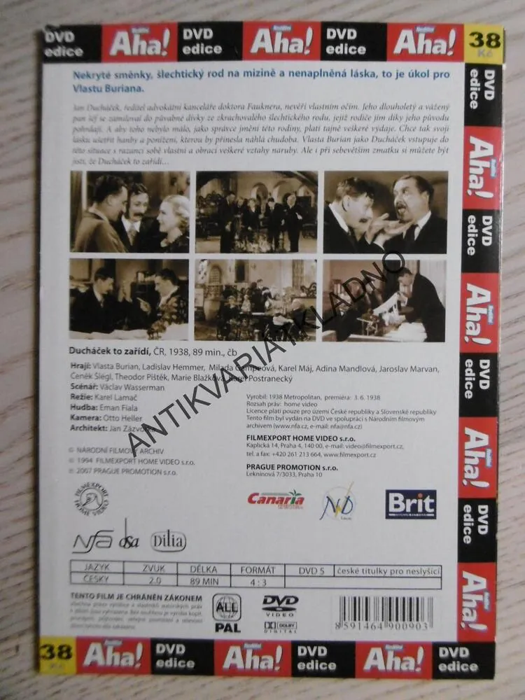 DUCHÁČEK TO ZAŘÍDÍ, DVD FILM ČR