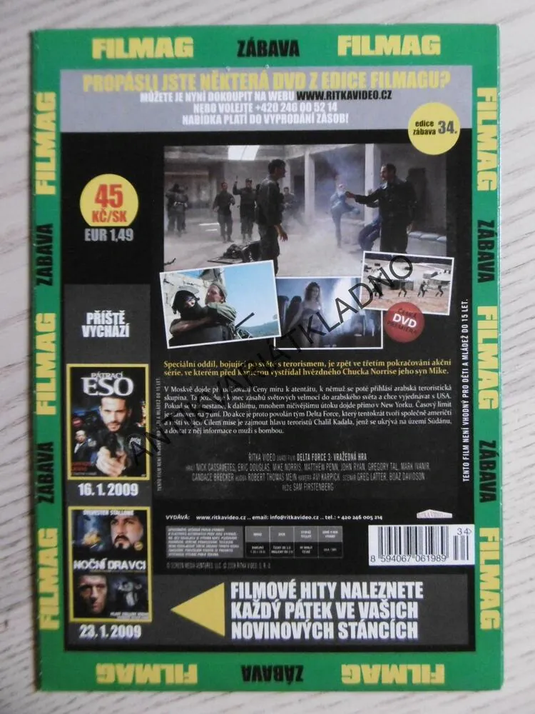 DELTA FORCE 3., VRAŽEDNÁ HRA, DVD FILM