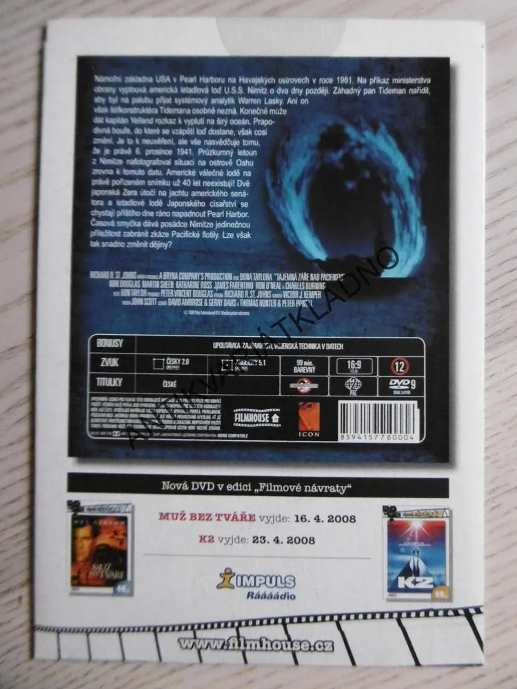 TAJEMNÁ ZÁŘE NAD PACIFIKEM, DVD FILM
