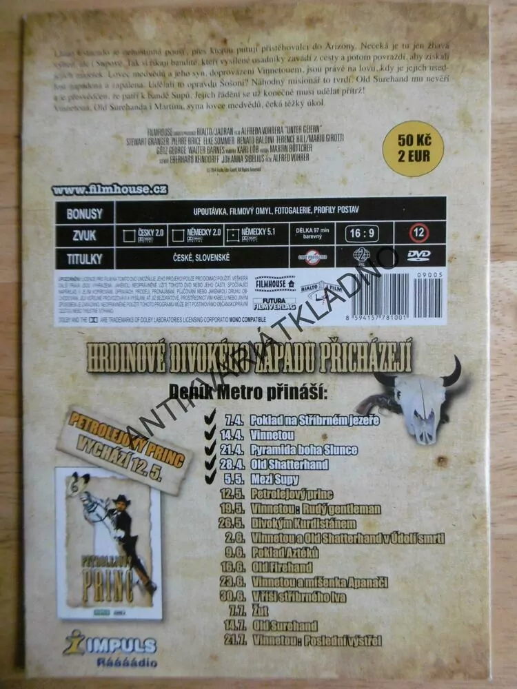 MEZI SUPY,VINNETOU,BRICE KAREL MAY, BARKER, DVD FILM Č.5