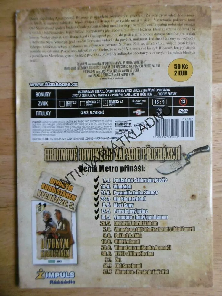 VINNETOU RUDÝ GENTLEMAN,BRICE KAREL MAY, BARKER, DVD FILM Č.7