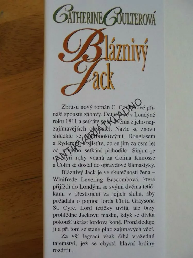 BLÁZNIVÝ JACK, CATHERINE COULTEROVÁ, **an