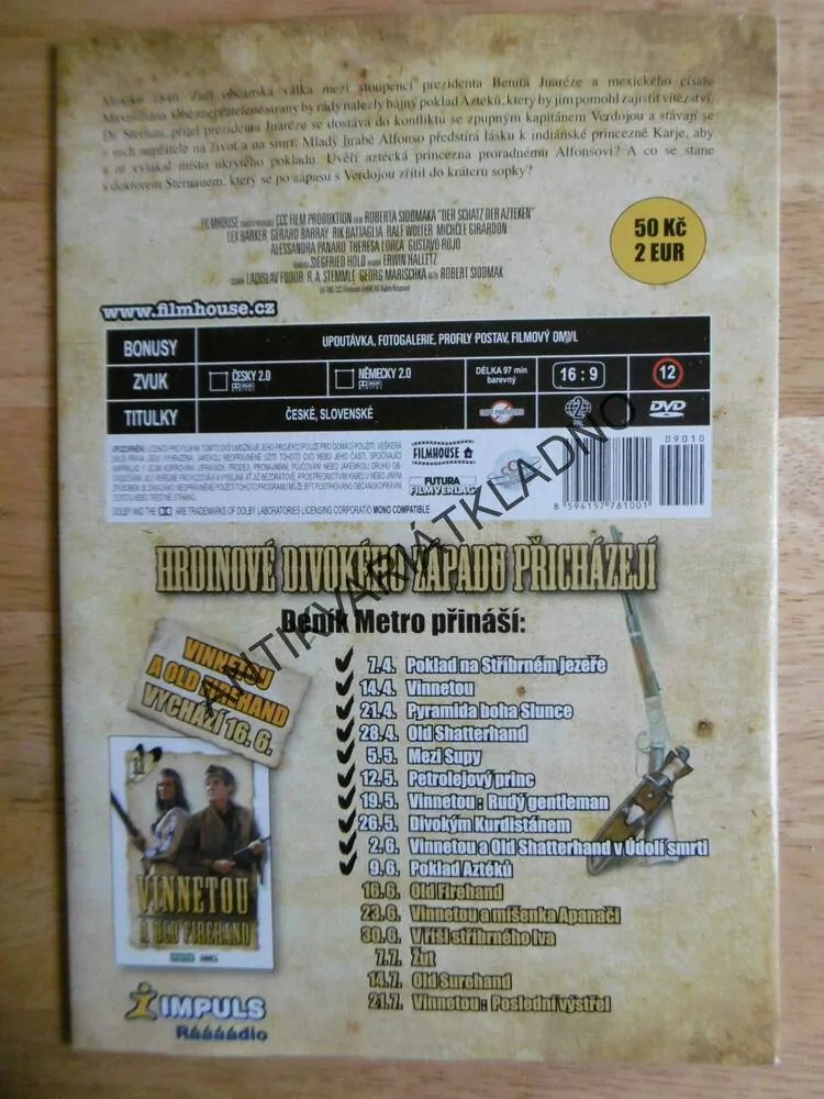 POKLAD AZTÉKŮ, KAREL MAY, BARKER, DVD FILM Č.10