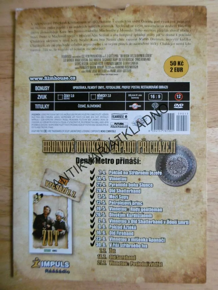V ŘÍŠI STŘÍBRNÉHO LVA, KAREL MAY, BARKER, DVD FILM Č.13