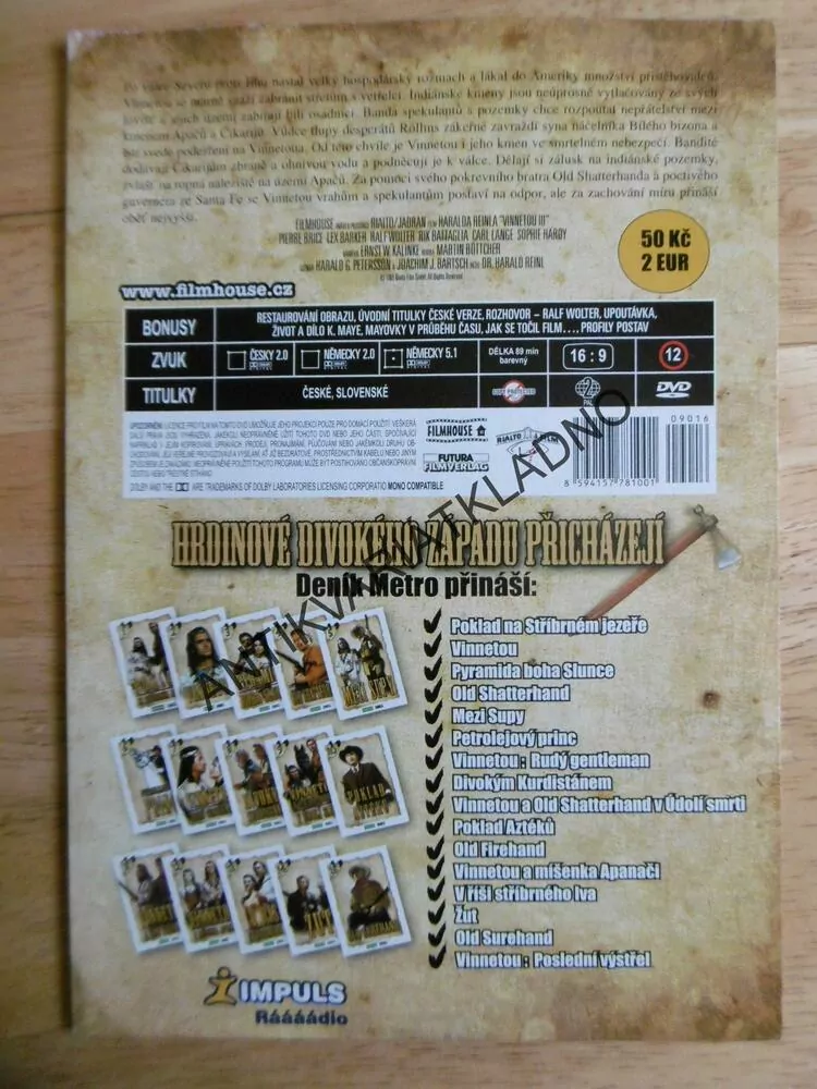 VINNETOU, POSLEDNÍ VÝSTŘEL, KAREL MAY, BARKER, DVD FILM Č.16