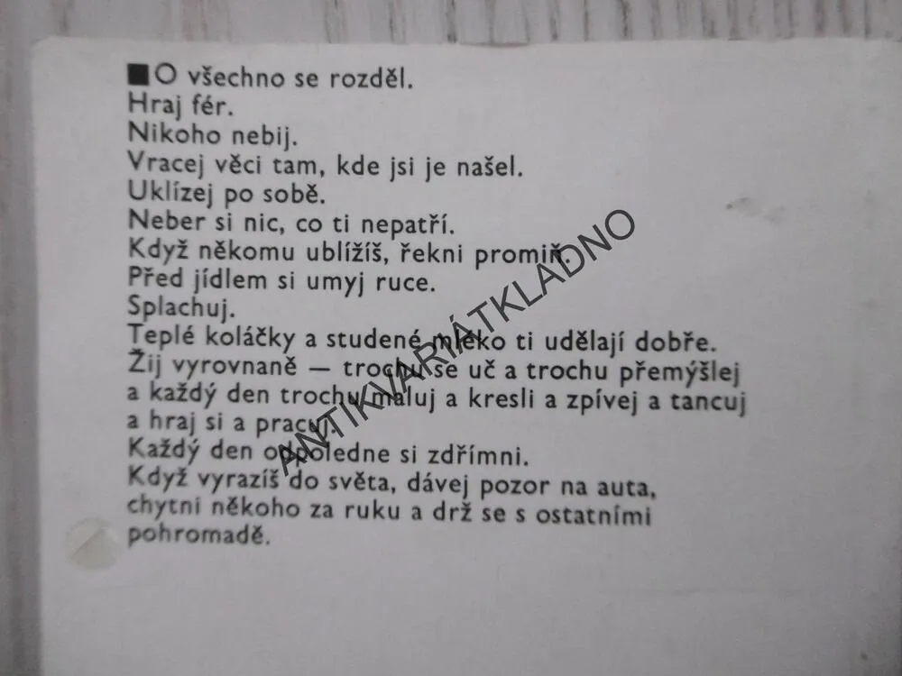 VŠECHNO, CO OPRAVDU POTŘEBUJU ZNÁT, JSEM SE NAUČIL V MATEŘSKÉ ŠKOLCE, ROBERT FULGHUM, **an