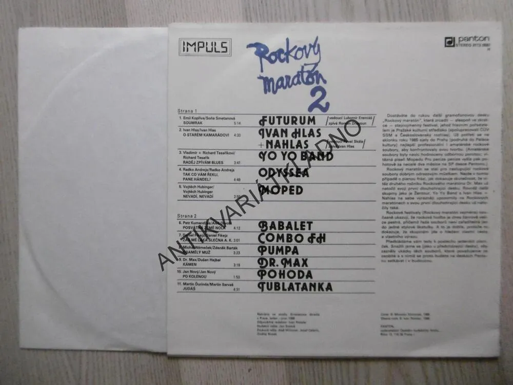 ROCKOVÝ MARATÓN 2.,FUTURUM, IVAN HLAS, YOYO BAND, TUBLATANKA, AJ.LP