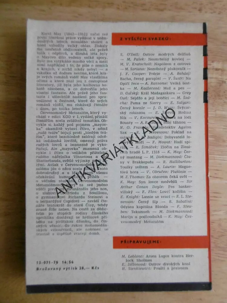 KOD 118 - ČERVENOMODRÝ METUZALÉM, KAREL MAY. **an