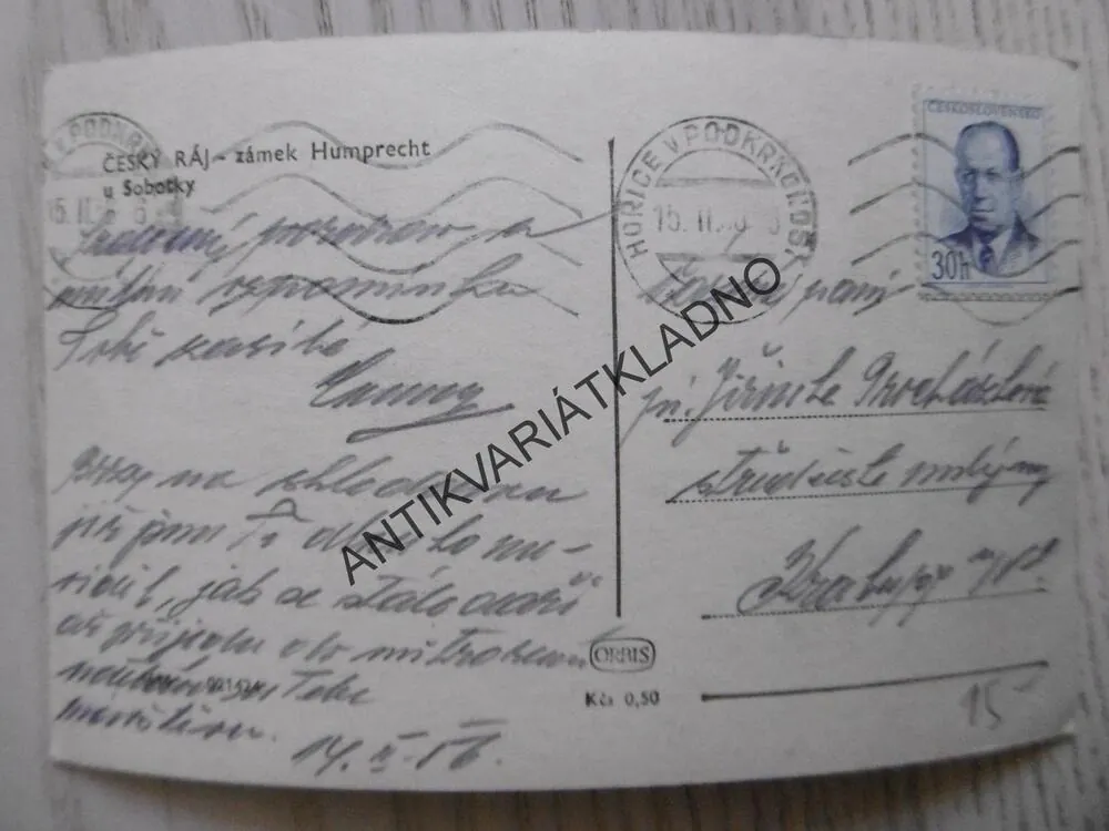 ČESKÝ RÁJ, ZÁMEK HUMRECHT, SOBOTKA, 1956