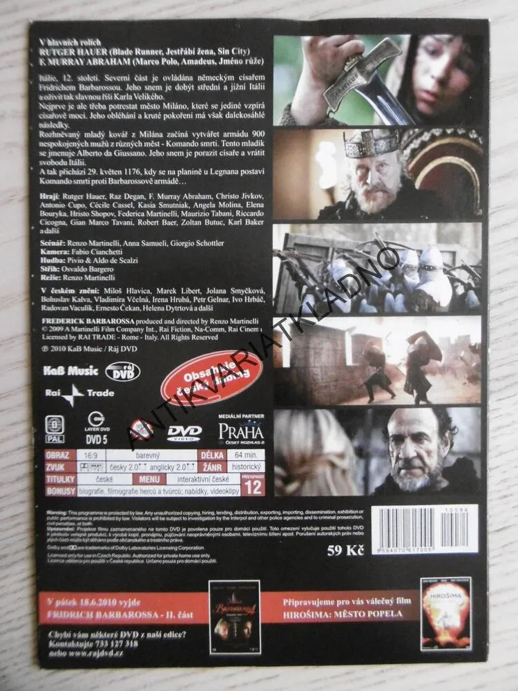 FRIDRICH BARBAROSSA: KOMANDO SMRTI, DVD FILM
