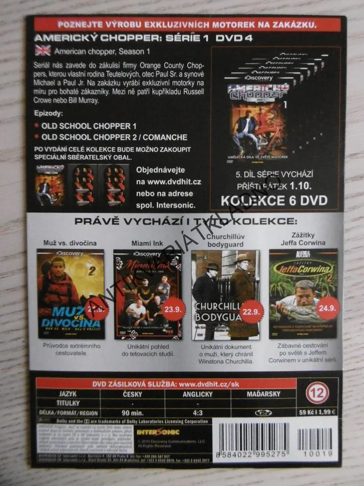 AMERICKÝ CHOPPER, SÉRIE 1., DÍL 1. A 2., DVD FILM