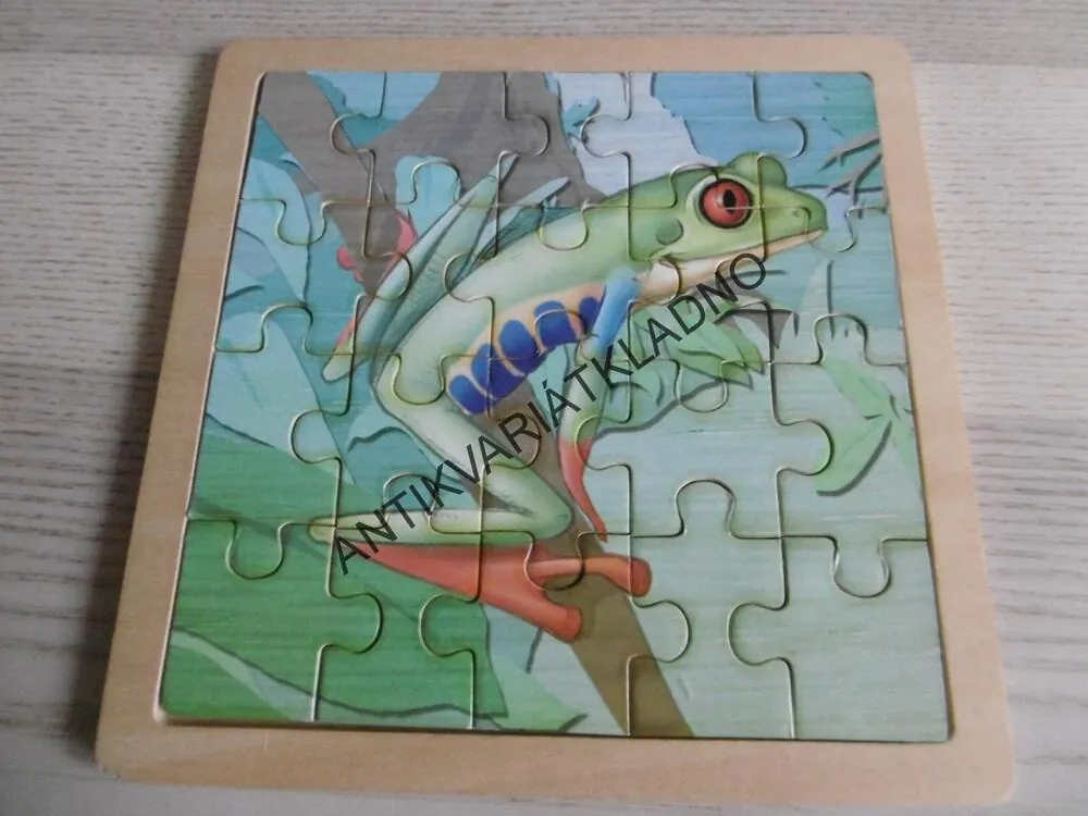 DŘEVĚNÉ PUZZLE, ŽÁBA, ŽABIČKA ROSNIČKA,  20 KS