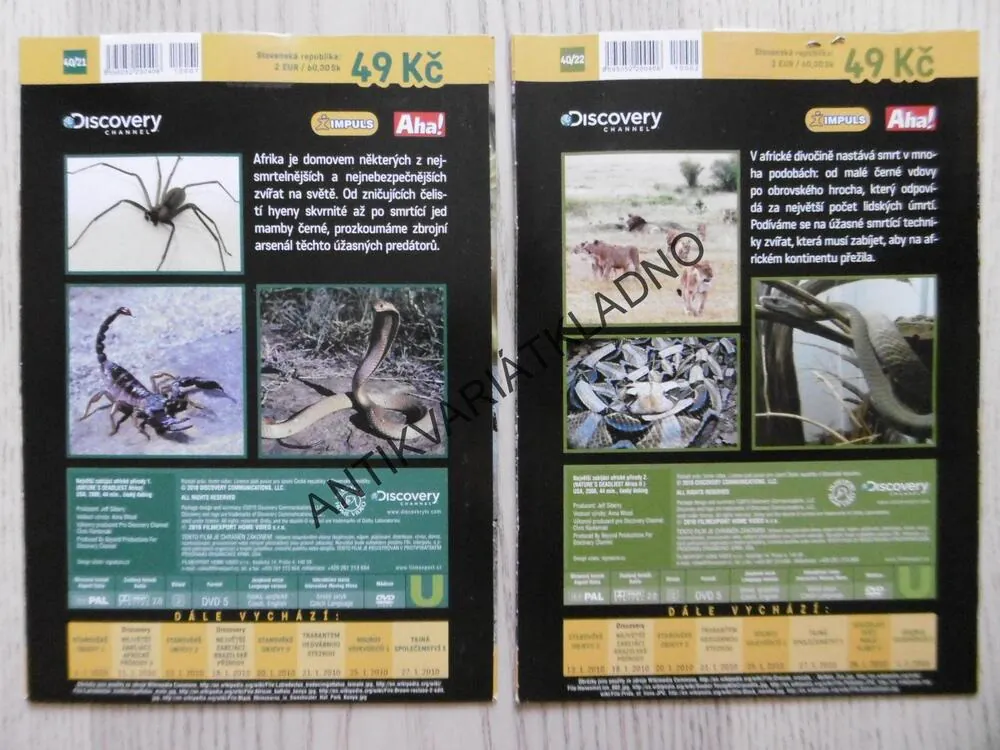 NEJVĚTŠÍ ZABIJÁCI AFRICKÉ PŘÍRODY, 2 X DVD FILM, DOKUMENT
