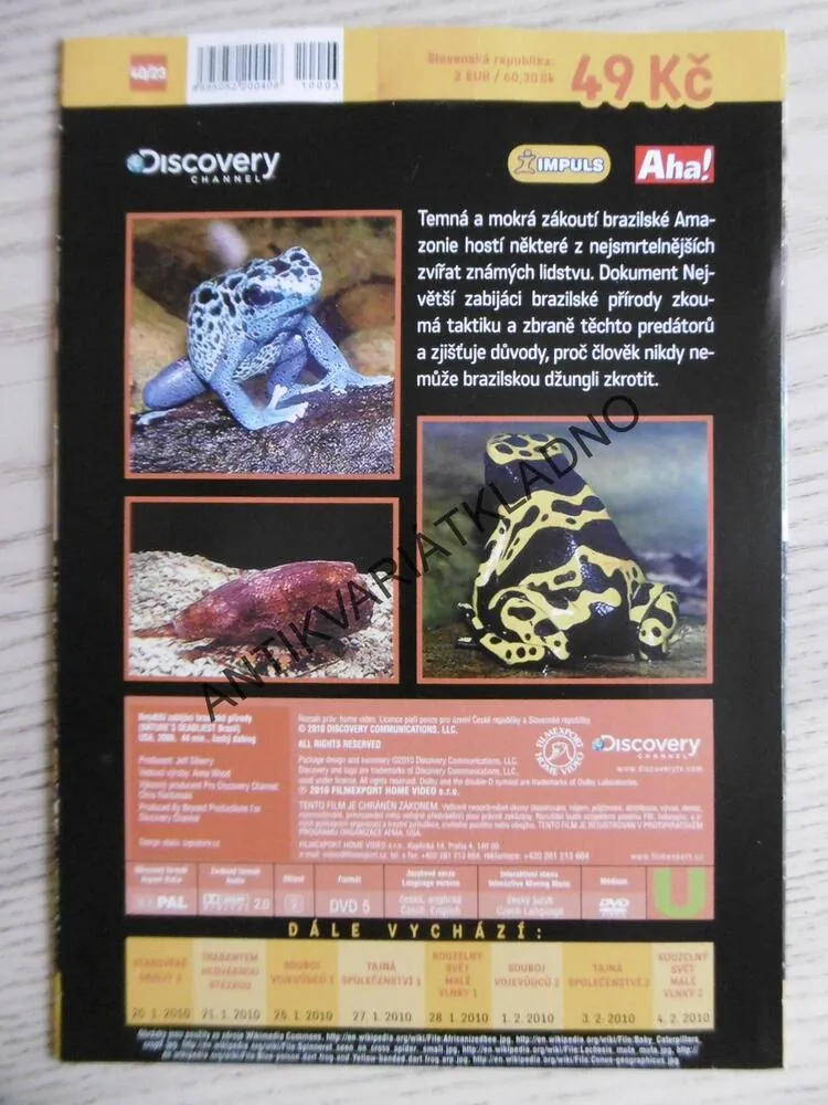 NEJVĚTŠÍ ZABIJÁCI BRAZILSKÉ PŘÍRODY, DVD FILM, DOKUMENT
