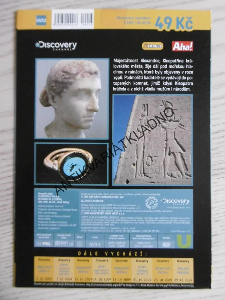 EGYPT - PALÁC KLEOPATRY, DVD FILM DOKUMENT