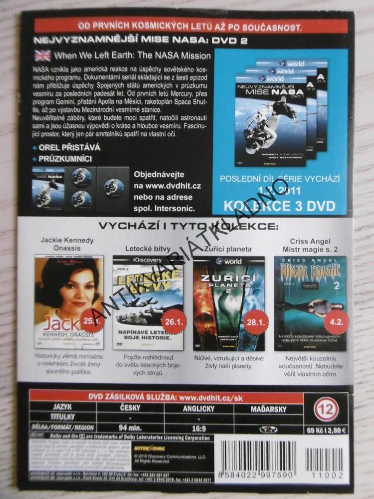 NEJVÝZNAMNĚJŠÍ MISE NASA 2, DVD FILM DOKUMENT