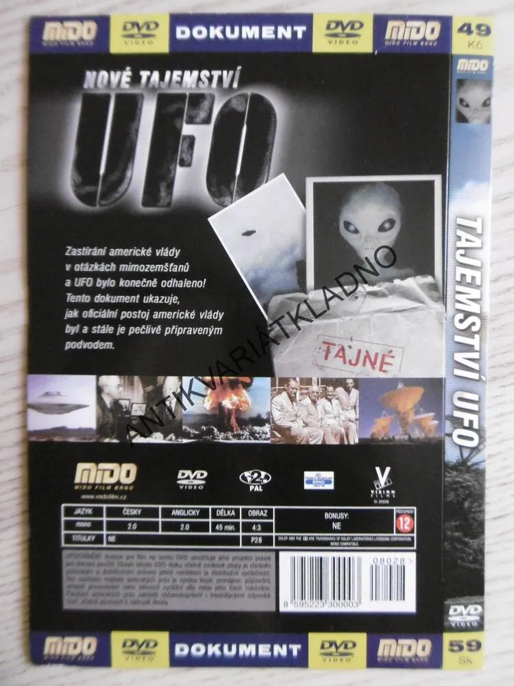 NOVÉ TAJMESTVÍ UFO, DVD FILM DOKUMENT