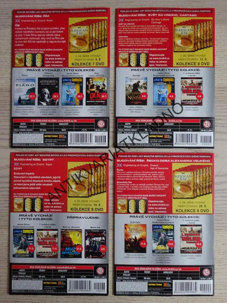 BUDOVÁNÍ ŘÍŠE 1-4, DVD FILM DOKUMENT