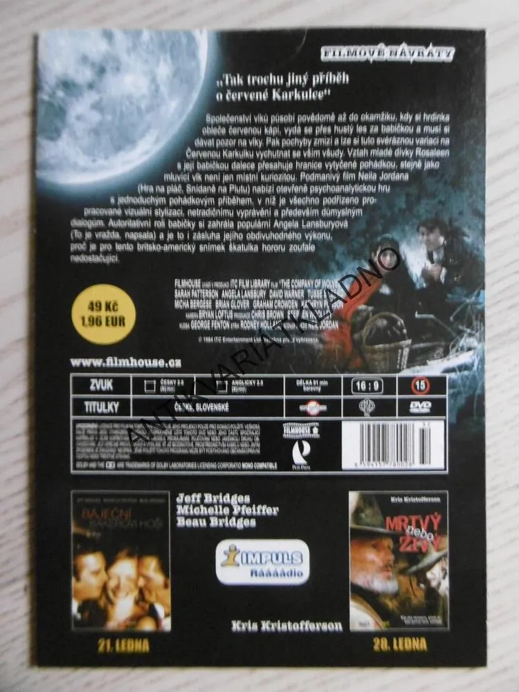 SPOLEČENSTVÍ VLKŮ, DVD FILM