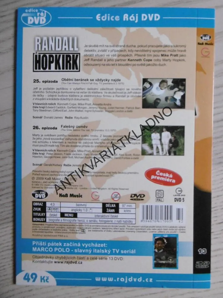 RANDALL A HOPKIRK, 25. A 26. EPIZODA, DVD FILM