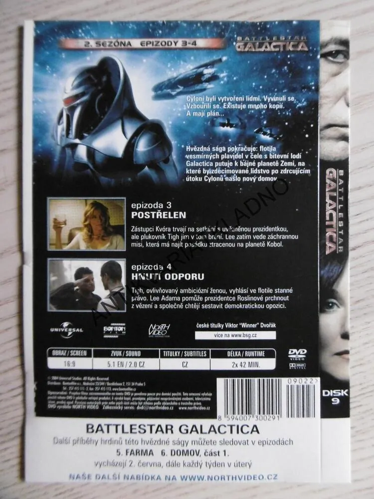 BATTLESTAR GALACTICA 2. SEZÓNA, 3-4 EPIZODA, DVD FILM