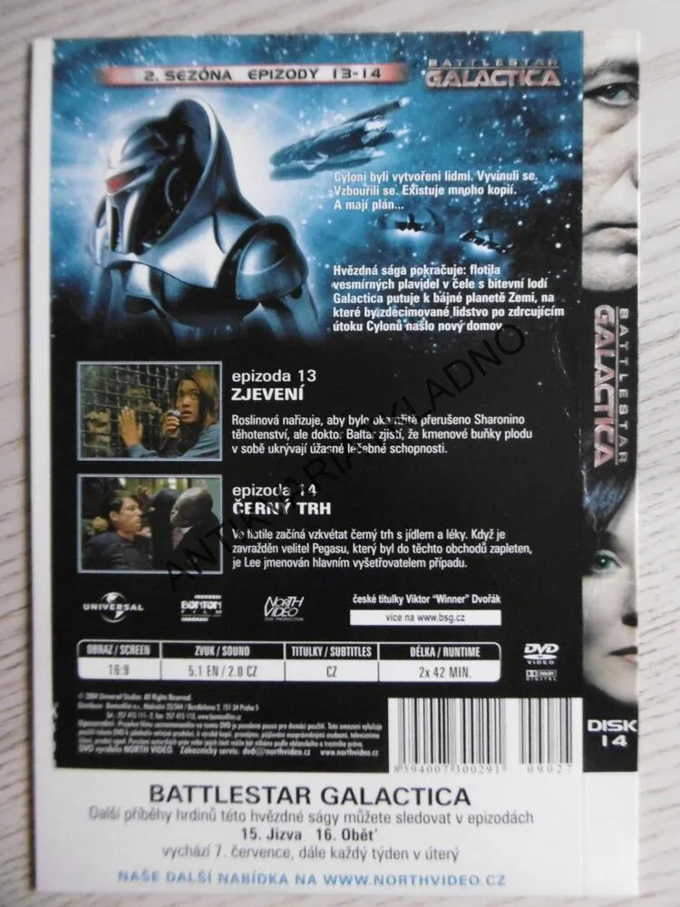 BATTLESTAR GALACTICA 2. SEZÓNA, 13-14 EPIZODA, DVD FILM