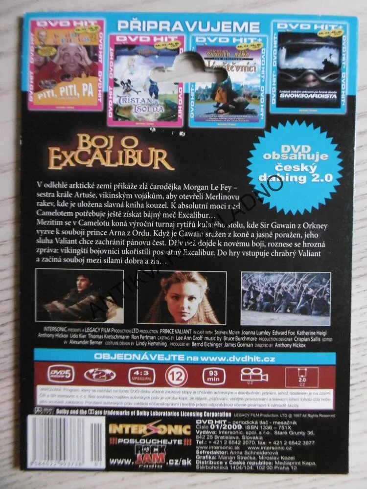 BOJ O EXCALIBUR, PRINCE VALIANT, DVD FILM
