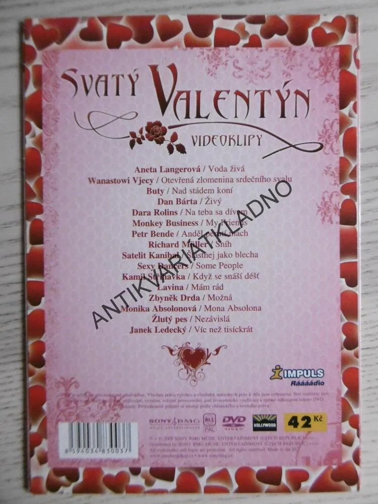 SVATÝ VALENTÝN, VIDEOKLIPY, DVD HUDBA