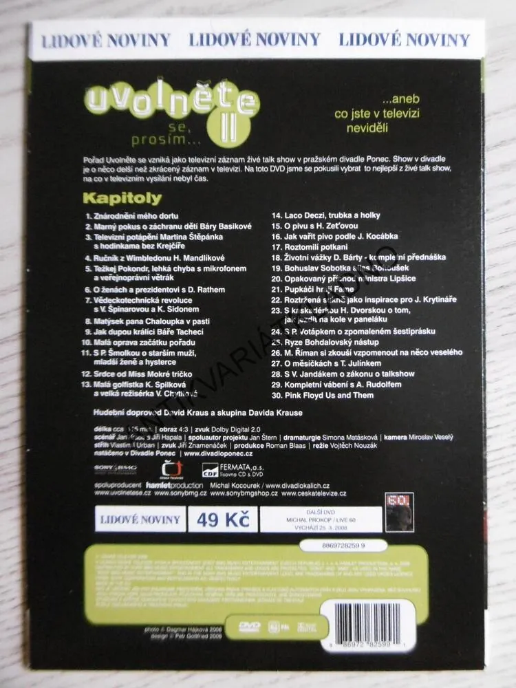 UVOLNĚTE SE, PROSÍM II, ZÁBAVNÁ TALK SHOW JANA KRAUSE, DVD FILM