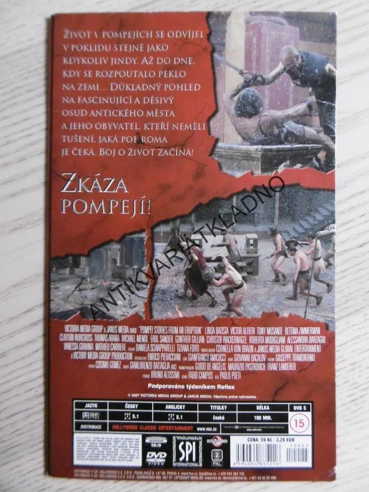 POMPEJE: ZKÁZA, DVD FILM