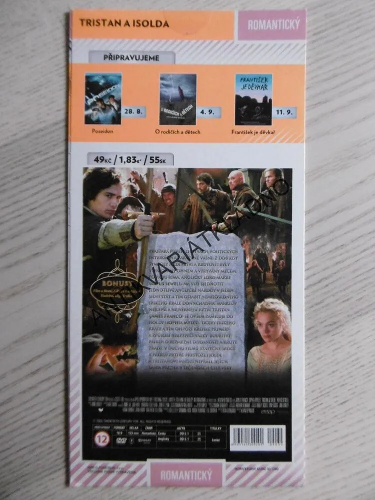 TRISTAN A ISOLDA, DVD FILM