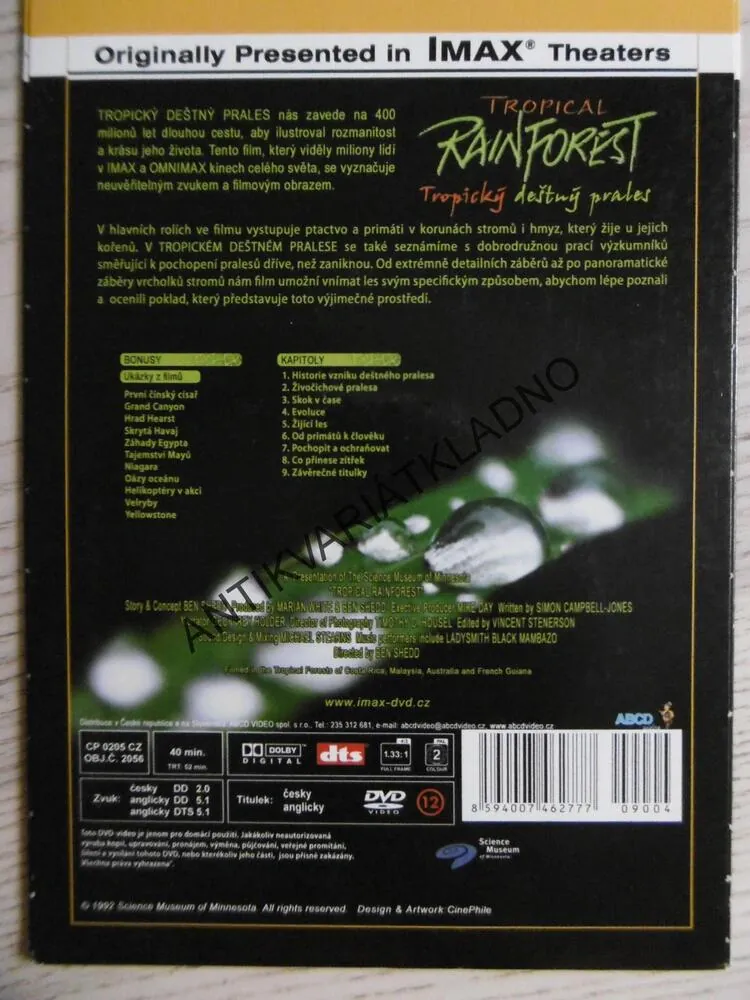 TROPICKÝ DEŠTNÝ PRALES, DVD FILM DOKUMENT 4